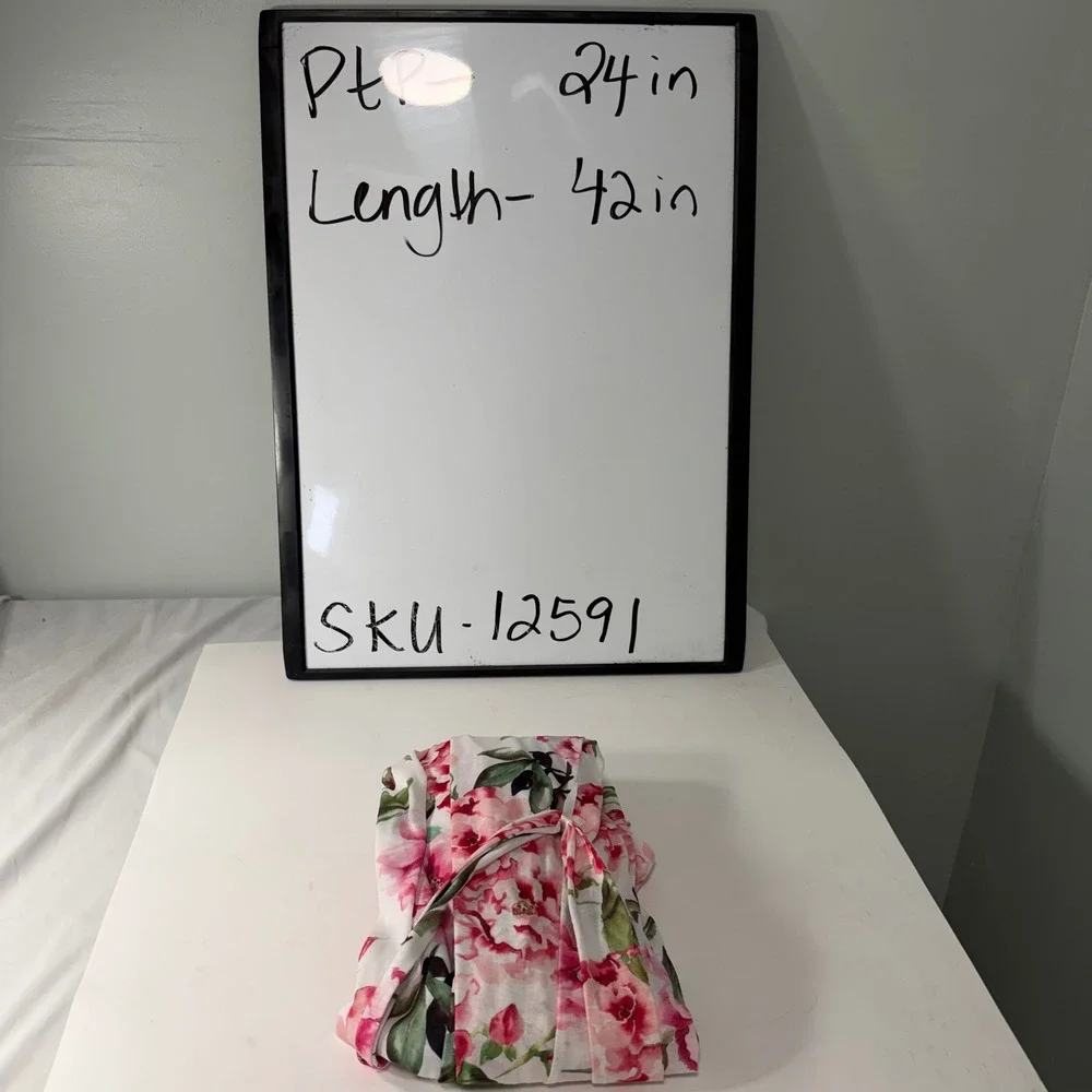 Show Me Your Mumu Brie Floral Short Robe Garden of Blooms Pink White One Size